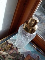 Repesztett üveg vintage shaker-fényes rezezett fém szerelékkel-21,5 cm