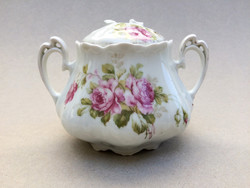 MZ Altrohlau régi rózsás porcelán szecessziós cukortartó