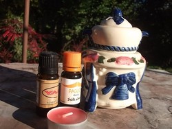 Illatlámpa-Mini szamovár-formájú aromalámpa-mécsestartó-párologtató + illóolaj hozzá