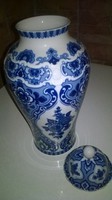 Kobaltfestéses Wallendorf fedeles porcelán váza 32 cm magas - Echt Kobalt W1764