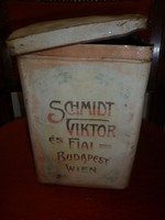 antik schmidt viktor és fiai nagyméretű fémdoboz