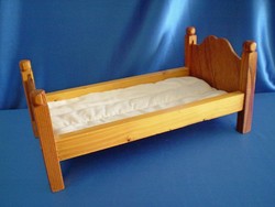 Retro fa babaágy fa ágy játék babához 36 cm hosszú 