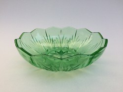 Régi zöld üvegtál üveg tál 23 cm