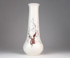0O427 Kortárs művészi kerámia váza 20 cm