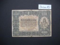 10000 korona 1920 nagy alakú bankjegy RITKA !!!
