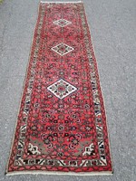 Hosseinabad gyönyörű kézi csomózású gyapjú futó szőnyeg eladó 310cmx82cm
