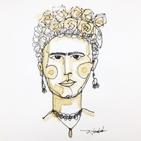 Frida Khalo 18x24cm coffee art D. Szabó