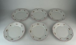 0O984 Régi Zsolnay porcelán tányérkészlet 6 darab