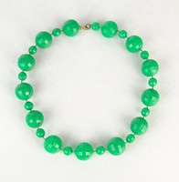 0P439 Retro zöld bizsu gyöngysor nyaklánc