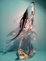 Muránói cápa FORMIA üveg szobor nagyon nagy méretű mestermű  sérült