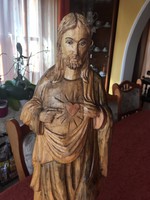 Jézus /egyházi/ kézzel faragott fa szobor