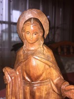 Mária a kis jézussal /egyházi/ kézzel faragott fa szobor