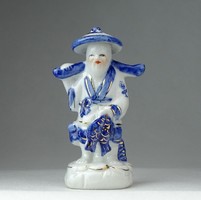 0P170 Kis méretű kék-fehér japán porcelán figura