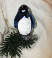 Csipeszes kék pingvin karácsonyfadísz ritkaság!