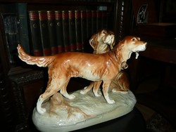 Nagy méretű 40 cm Royal Dux hibátlan porcelán kutyapár eladó