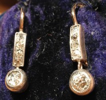 Art-Deco Arany Fülbevaló Brillek Gyémántok 0,30 ct Antik 