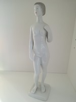 Hollóházi porcelán női akt figura