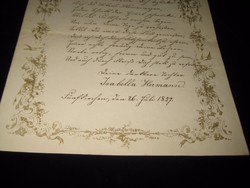 Antik gyönyörű levél papír  pécsi keltezésű /1857/