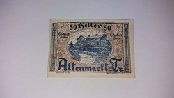 50 Heller,Altenmark a/d triesting Ausztria 1920, május 9, hajtatlan UNC szükségpénz !