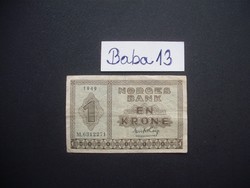 1 korona 1949 Norvégia