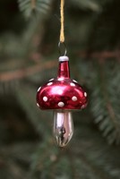 Régi üveg karácsonyfa dísz  mini gomba