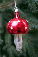 Régi üveg karácsonyfa dísz NAGY gomba