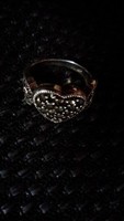 Antik 925 ezüst markazitos gyűrű! Gyönyörű!