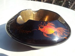 Chinese goldfish lacquer ashtray