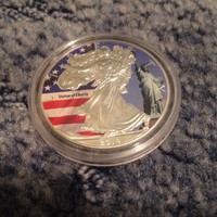 Amerikai sas színezett ezüst érme 2014, Ag 999, 1 uncia