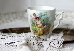 Antik porcelán kis bögre, csésze