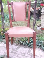 Art deco leather-upholstered chair, solid and stable