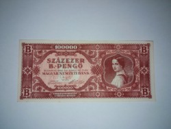 Százezer B.-Pengő, 1946-os,A-UNC hajtatlan  bankjegy!