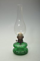 Petróleum lámpa zöld üveg tartályos - működik. 