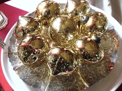 4 db csodaszép foncsorozott arany üveg karácsonyfadísz
