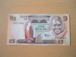 ZAMBIA 5 KWACHA 1986-1988