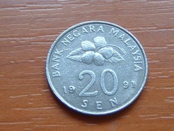 MALAYSIA 20 SEN 1991