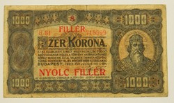 1000 korona 8 fillér