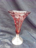 Karácsonyra!Ezüst talpon piros kristály váza.1920-as évek.