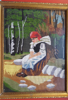 Rőzsehordó nő Munkácsy Mihály 1873-ban festett hires olaj festményének gobelin változata