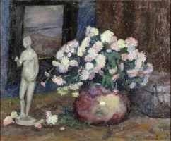 Kunwald Cézár: Still Life with Porcelain Figurine 1934
