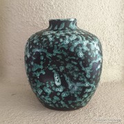 Iparművész zöld kerámia váza - art design ceramic vase (74)