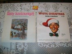 Karácsonyi hanglemez, bakelit lemez - két darab