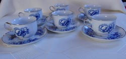Karácsonyi leárazás! Gyönyörű kék mintás teás csésze + alj  / 1299