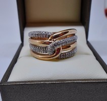 Gyönyörű régi arany ezüst ezüstgyűrű 61-es
