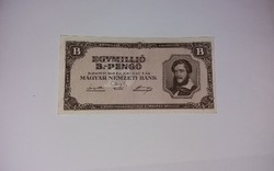 Egymillió B.-Pengő 1946-os Hajtatlan A-UNC  bankjegy !