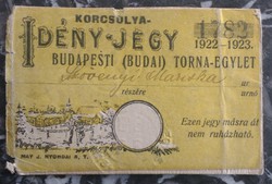 Korcsolya Idény-jegy - 1922-1923 - Szövényi Mariska