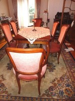 Chippendale étkező asztal 6 székkel