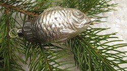 Régi üveg karácsonyfadísz ezüst hal