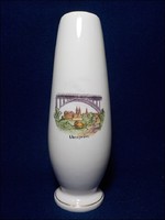 Art deco Aquincum porcelán  Veszprém városképes váza 