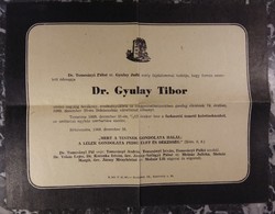 Gyászjelentés - Dr. Gyulay Tibor - Békéscsaba - 1960
